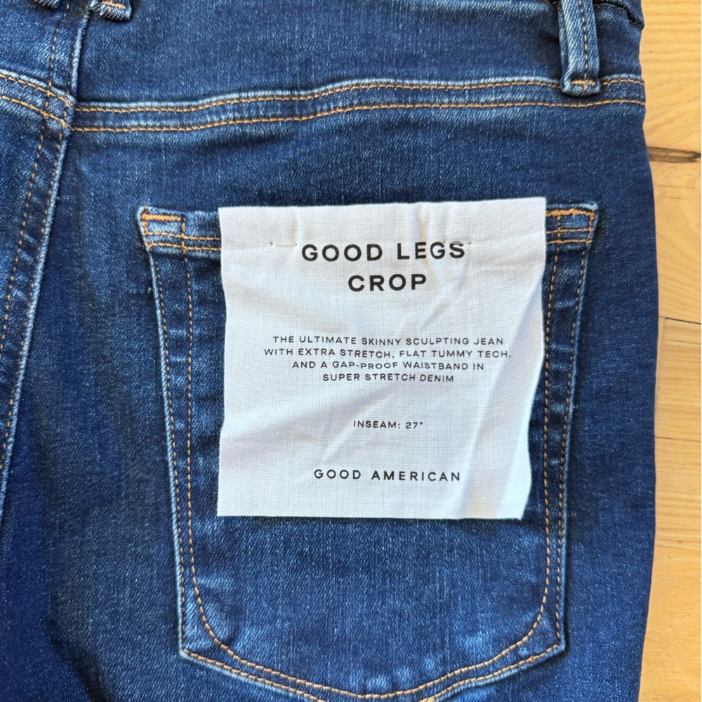 Good American High Rise Crop Blue Jeans, Size 6-12, NWT! - Picture 4 of 9